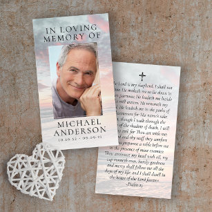 Cartão De Visita Em Loving Memory Sunset Memorial Prayer Card