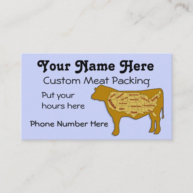 Cartão De Visita Embalagem e chacina da carne (Frente)