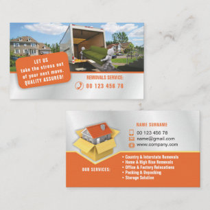 Cartão De Visita Embalando & desembalando o serviço, serviço das