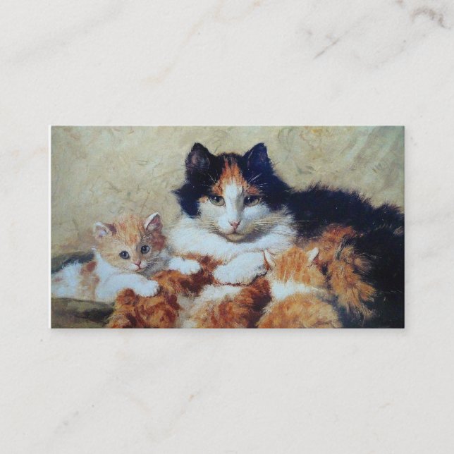 Cartão De Visita Embarque veterinário do gato da clínica - frente e (Frente)