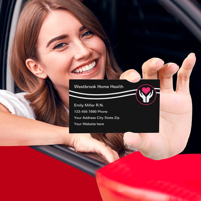 Cartão De Visita Emblem do coração para saúde doméstica (Criador carregado)