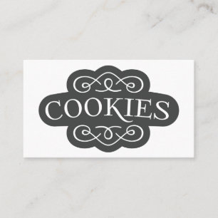 Cartão De Visita Emblema de Design de Cookies em Filigrana Vintage
