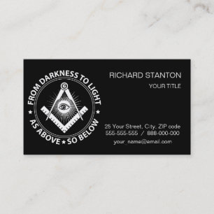 Cartão De Visita Emblema de Freemasonry