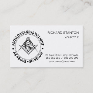 Cartão De Visita Emblema de Freemasonry