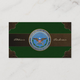 Cartão De Visita Emblema do Departamento de Defesa dos Estados Unid