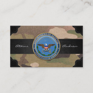 Cartão De Visita Emblema do Departamento de Defesa dos Estados Unid