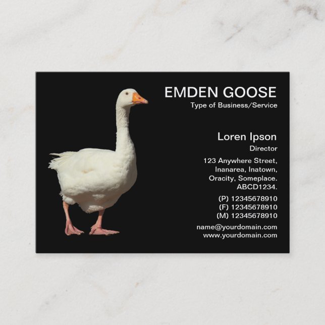 Cartão De Visita Emden Goose - Preto (Frente)