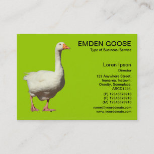 Cartão De Visita Emden Goose - Verde marciano