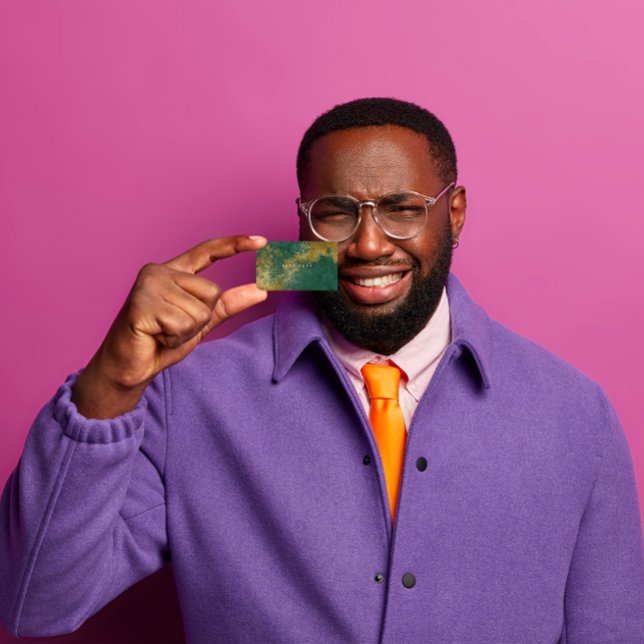 Cartão De Visita Emerald Green Grungy - Vip Dourado angustiado (Emerald Green Grungy Distressed Gold Vip Business Card )