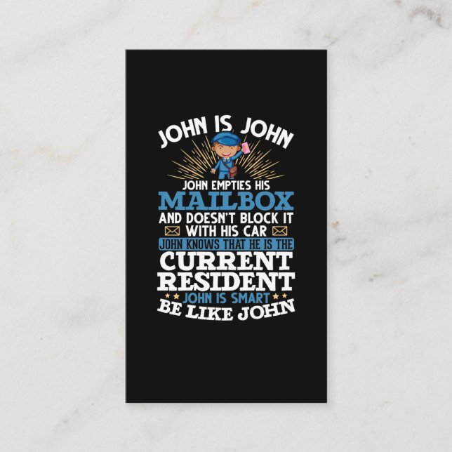 Cartão De Visita Empregado Postal Funny Postman (Frente)