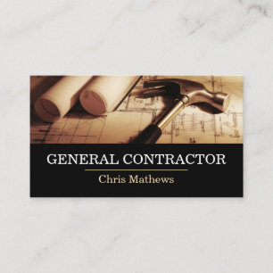 Cartão De Visita Empreiteiro Geral Construtor Empresa de Construção