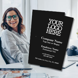 Cartão De Visita Empresa adicione o logotipo da sua empresa preto e