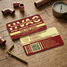 Cartão De Visita Empresa de Ar Condicionado Luxuoso Aquecimento HVA