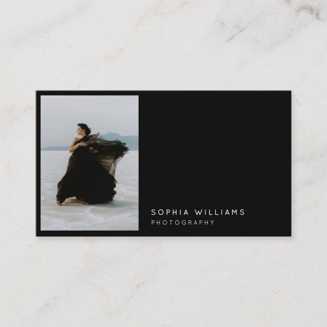 Cartão De Visita Empresa de Código Qr de Foto Profissional Minimali (Frente)