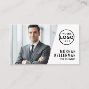 Cartão De Visita Empresa de Código QR de Foto Profissional Seu Logo