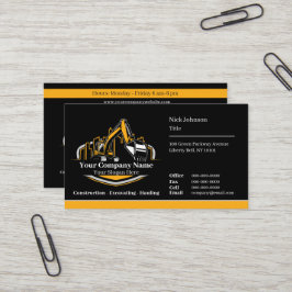 Cartão De Visita Empresa de Construção de Equipamentos Pesados Prof