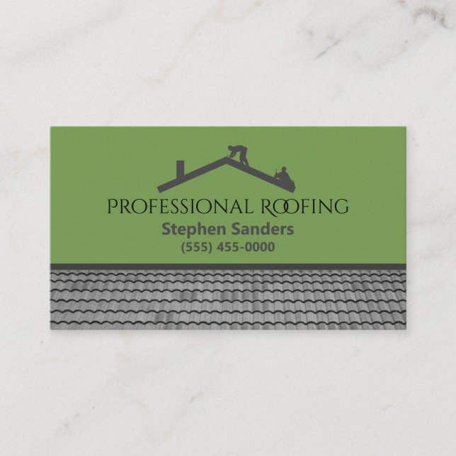 Cartão De Visita Empresa de Construção de Telhados Profissionais (Frente)