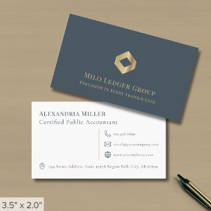 Cartão De Visita Empresa de Contabilidade Elegante de Luxo