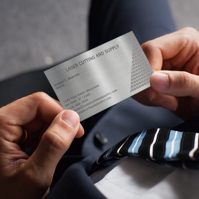 Cartão De Visita Empresa de corte e fornecimento de laser (Criador carregado)