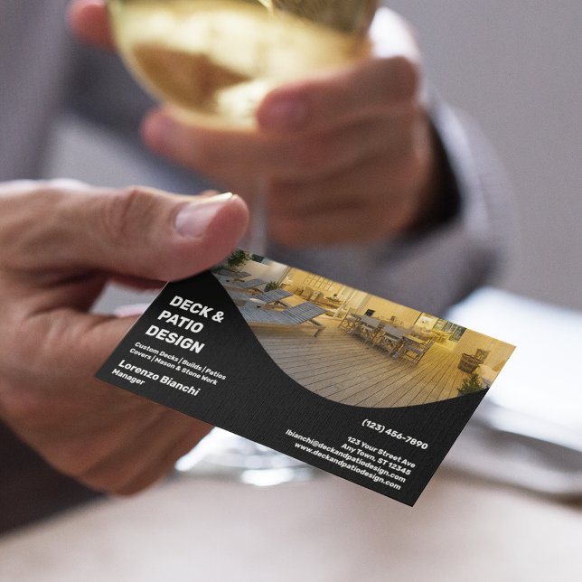 Cartão De Visita Empresa de Design de convés e Pacientes (Criador carregado)