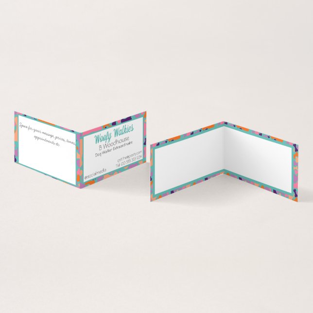 Cartão De Visita empresa de design de ossos para cães (Interior e exterior)