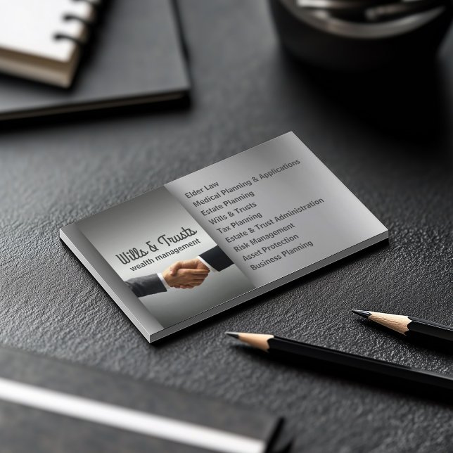 Cartão De Visita Empresa de Direito Wills & Trusts Procurando Geren (Perfect for business)