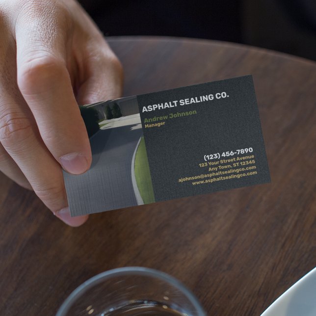 Cartão De Visita Empresa de empacotamento por deriva de asfalto (Criador carregado)