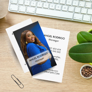 Cartão De Visita Empresa de fotos minimalista para gerentes e funci