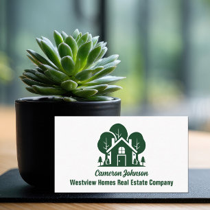 Cartão De Visita Empresa de Imóveis Casa Florestal Corretor Persona