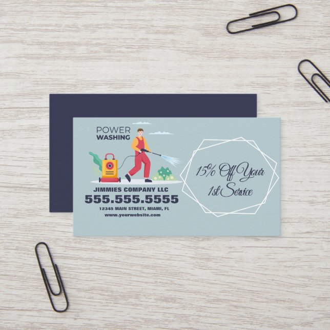 Cartão De Visita Empresa de lavagem de energia por pressão, Ilusita (Frente/Verso In Situ)