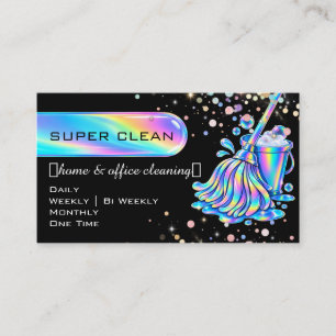 Cartão De Visita Empresa de Limpeza de Casa Sparkling Maid Holográf