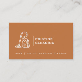 Cartão De Visita Empresa de Limpeza de Terracota Moderna QR Minimal
