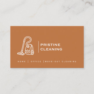 Cartão De Visita Empresa de Limpeza de Terracota Moderna QR Minimal