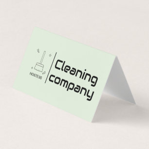Cartão De Visita Empresa de Limpeza Minimalista Verde Elegante Simp