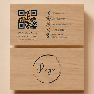 Cartão De Visita Empresa de Paisagismo Código QR Profissional de Ma