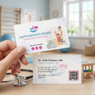Cartão De Visita Empresa de reabilitação pediátrica Medicina Azul