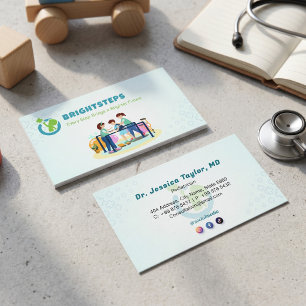 Cartão De Visita Empresa de reabilitação pediátrica Medicina Azul