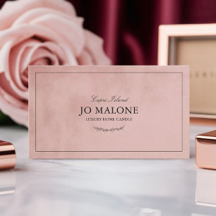 Cartão De Visita Empresa Elegante de Textura Velvet Rosa Esbranquiç