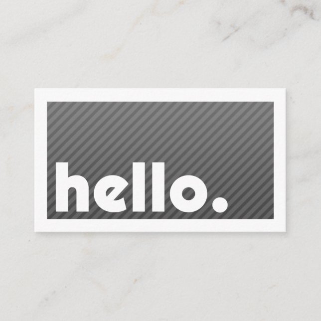 Cartão De Visita Empresa Groupon HELLO Black Stripes (Frente)