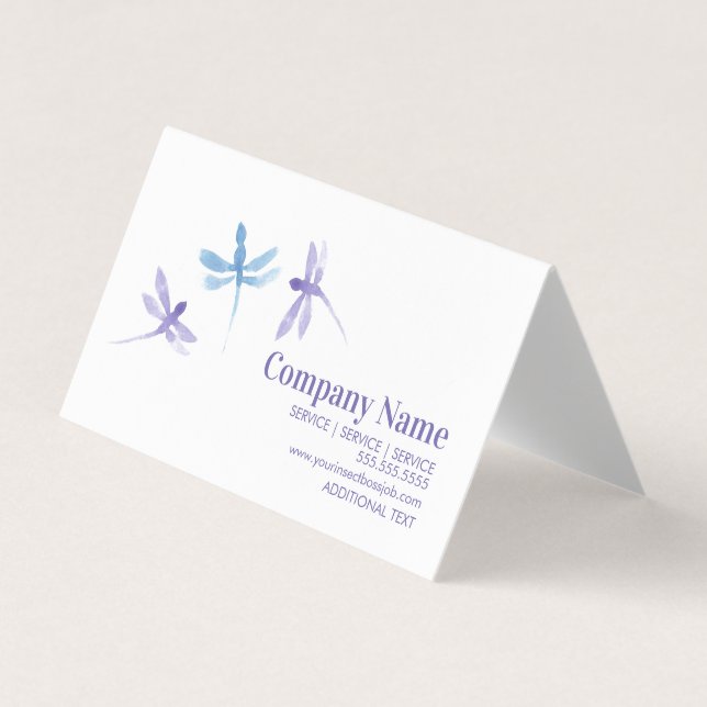 Cartão De Visita Empresa pintada à mão de Dragonfly (Frente)