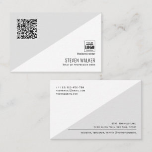 Cartão De Visita Empresa Profissional Simples Código QR Moderno