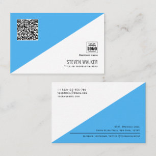 Cartão De Visita Empresa Profissional Simples Código QR Moderno