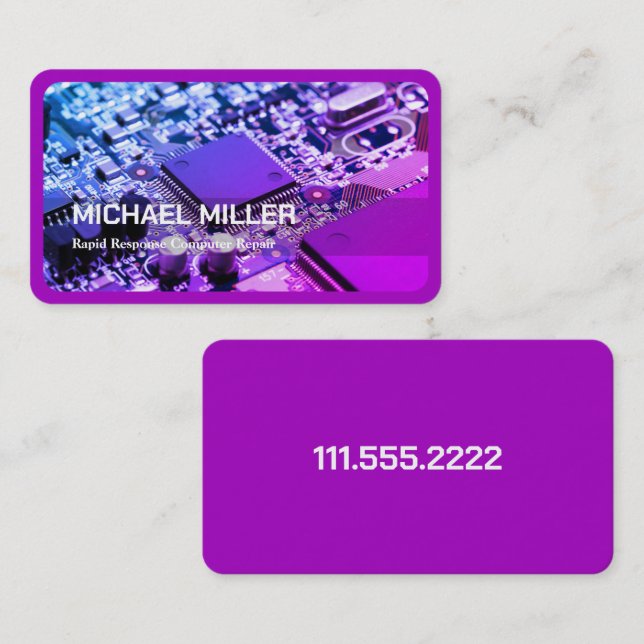 Cartão De Visita Empresa técnica de reparação de computador (Frente/Verso)