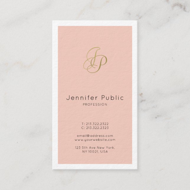 Cartão De Visita Empresária VIP Ceo Diretor Na moda Luxo (Frente)