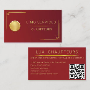 Cartão de Visita Empresarial Chauffeur Driver Roya