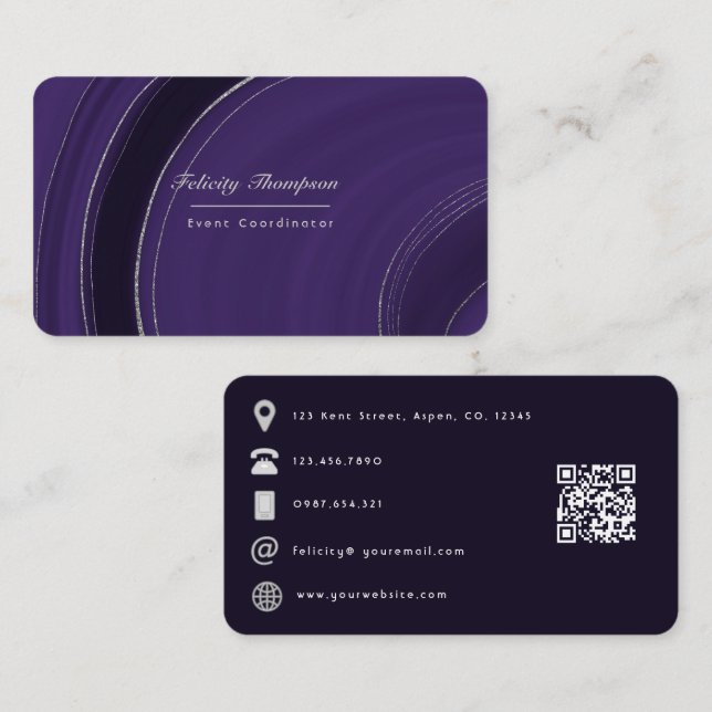 Cartão de Visita Empresarial Código QR com Ágata R (Frente/Verso)
