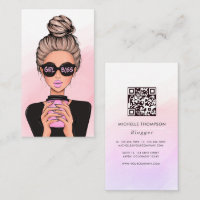 Cartão de Visita Empresarial Código QR Dama Chefe