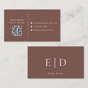 Cartão de Visita Empresarial com Código QR Minimal