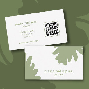 Cartão de Visita Empresarial com Código QR Verde M
