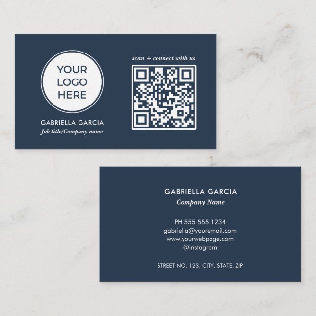 Cartão de Visita Empresarial com Logotipo Azul Cód (Frente/Verso)